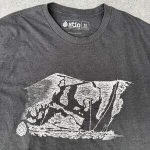 Stio T-Shirt Mens Mountain Towner Jackson Hole Medium Gray Short Sleeve Graphic